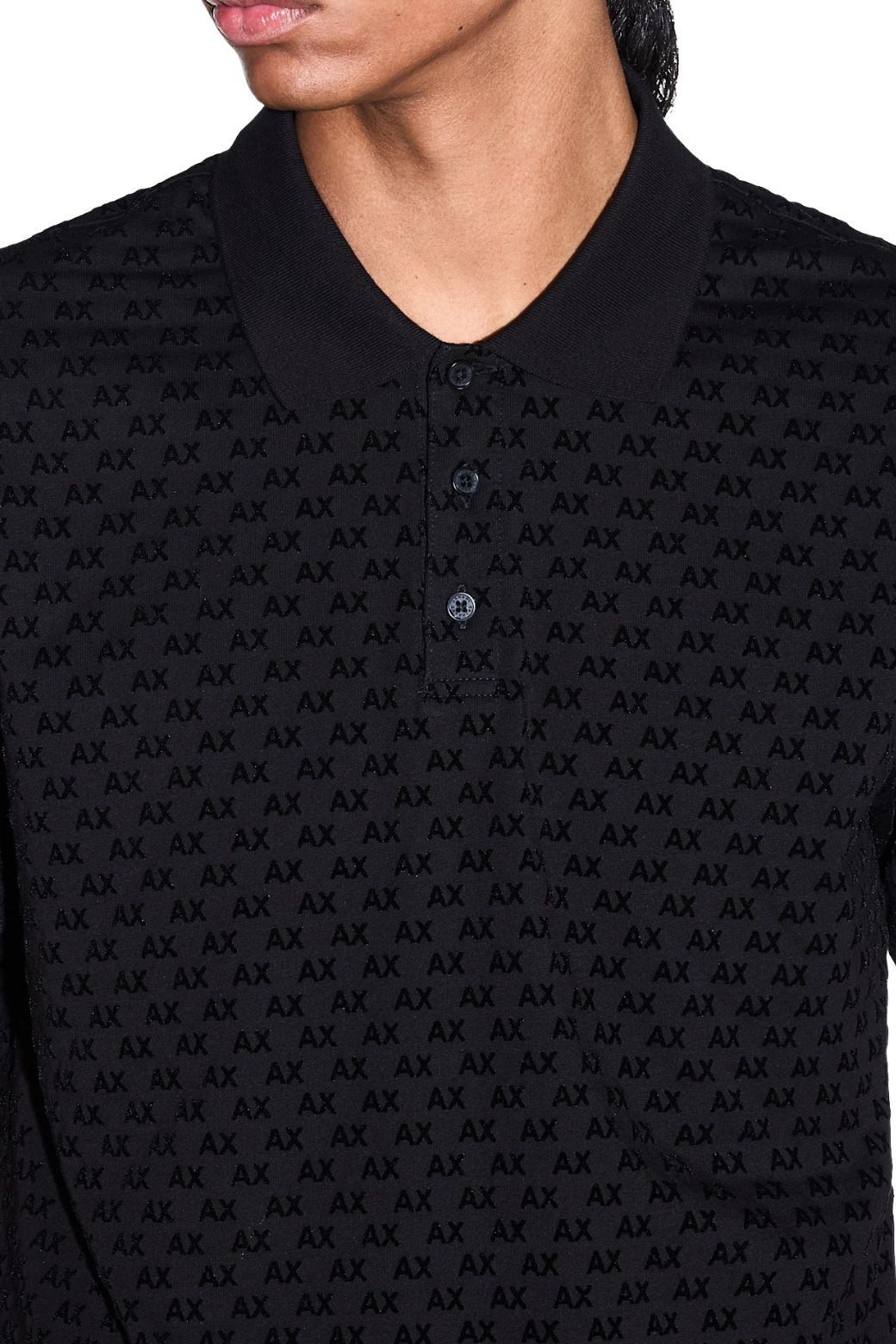 Polo Armani Exchange Multilogo Negro