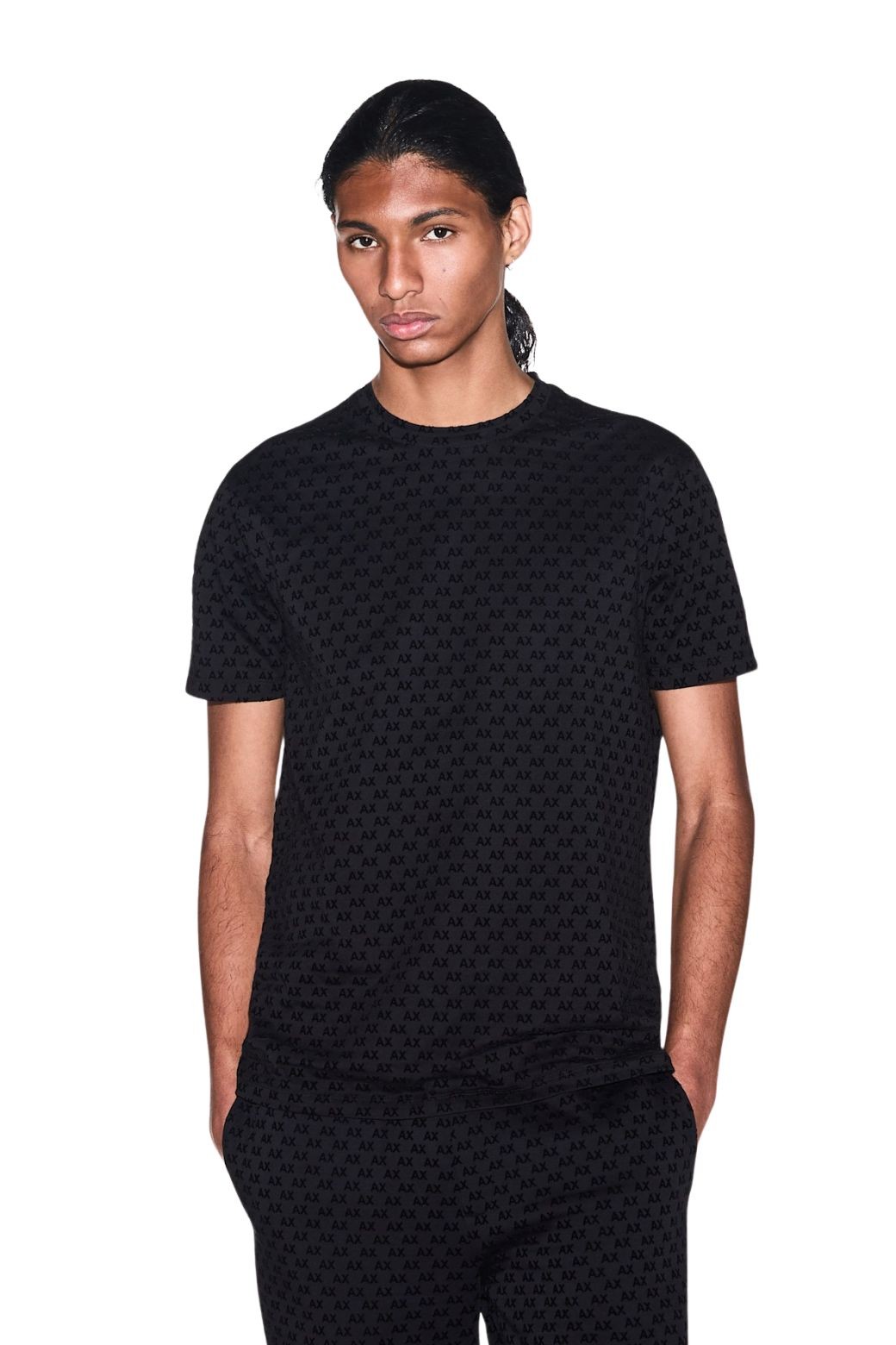 Camiseta Armani Exchange Multilogo Negra