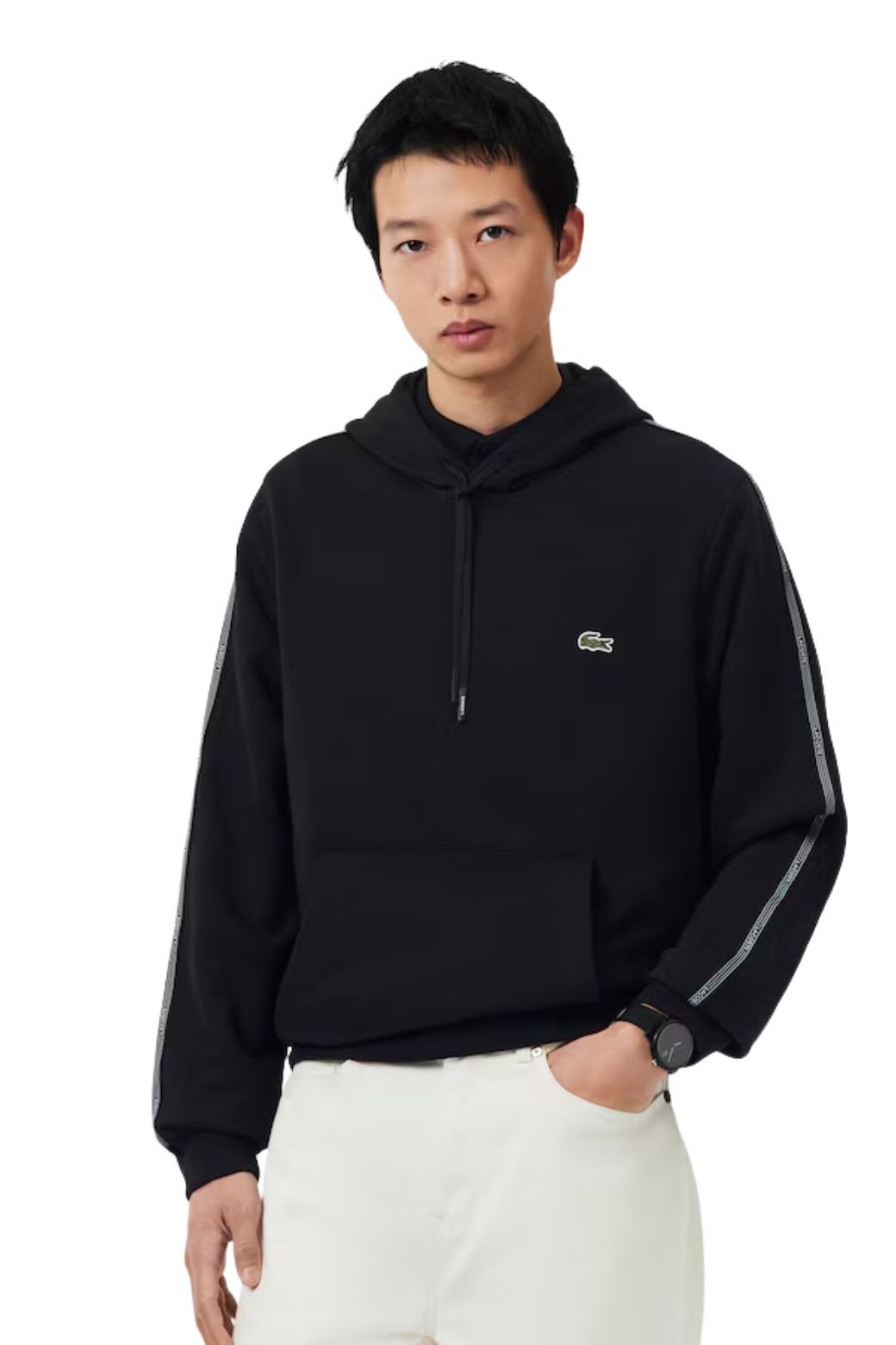 Sudadera Lacoste Franjas Negra