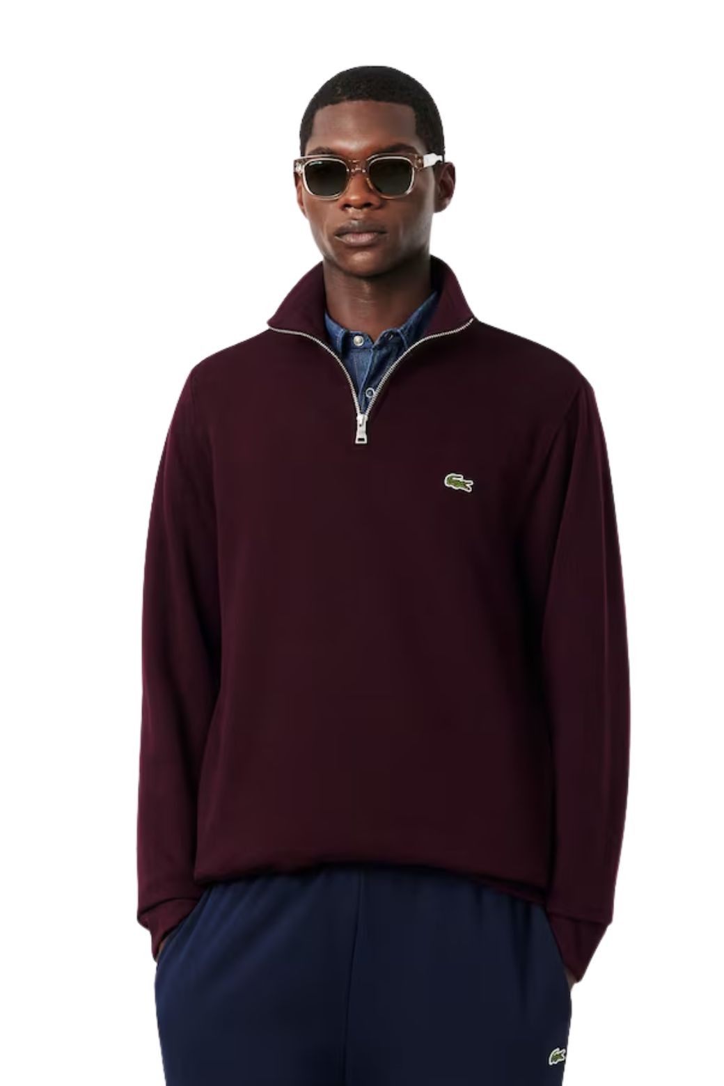 Chaqueta Lacoste Interlock Burdeos