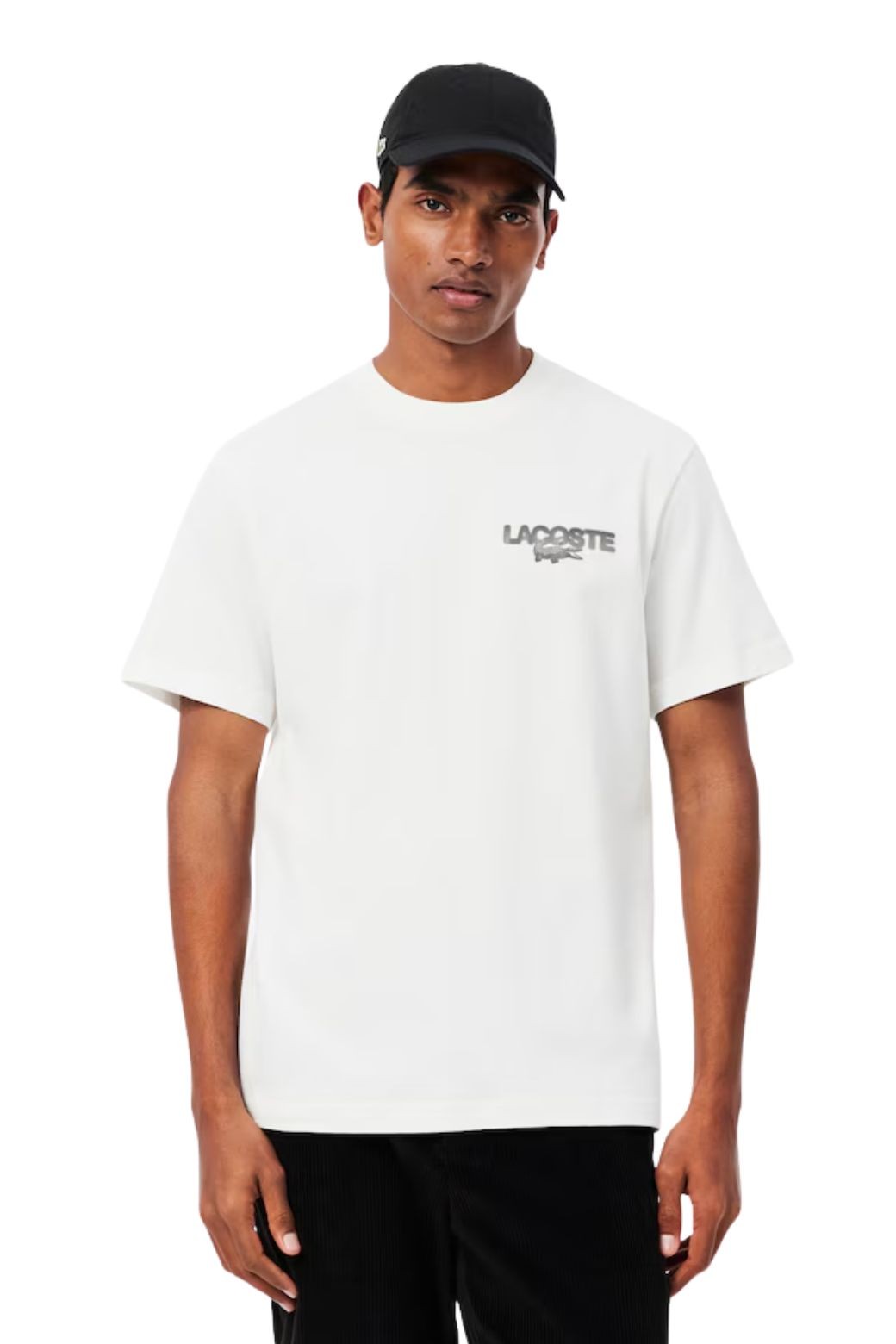 Camiseta Lacoste Estampado Tenis Blanca