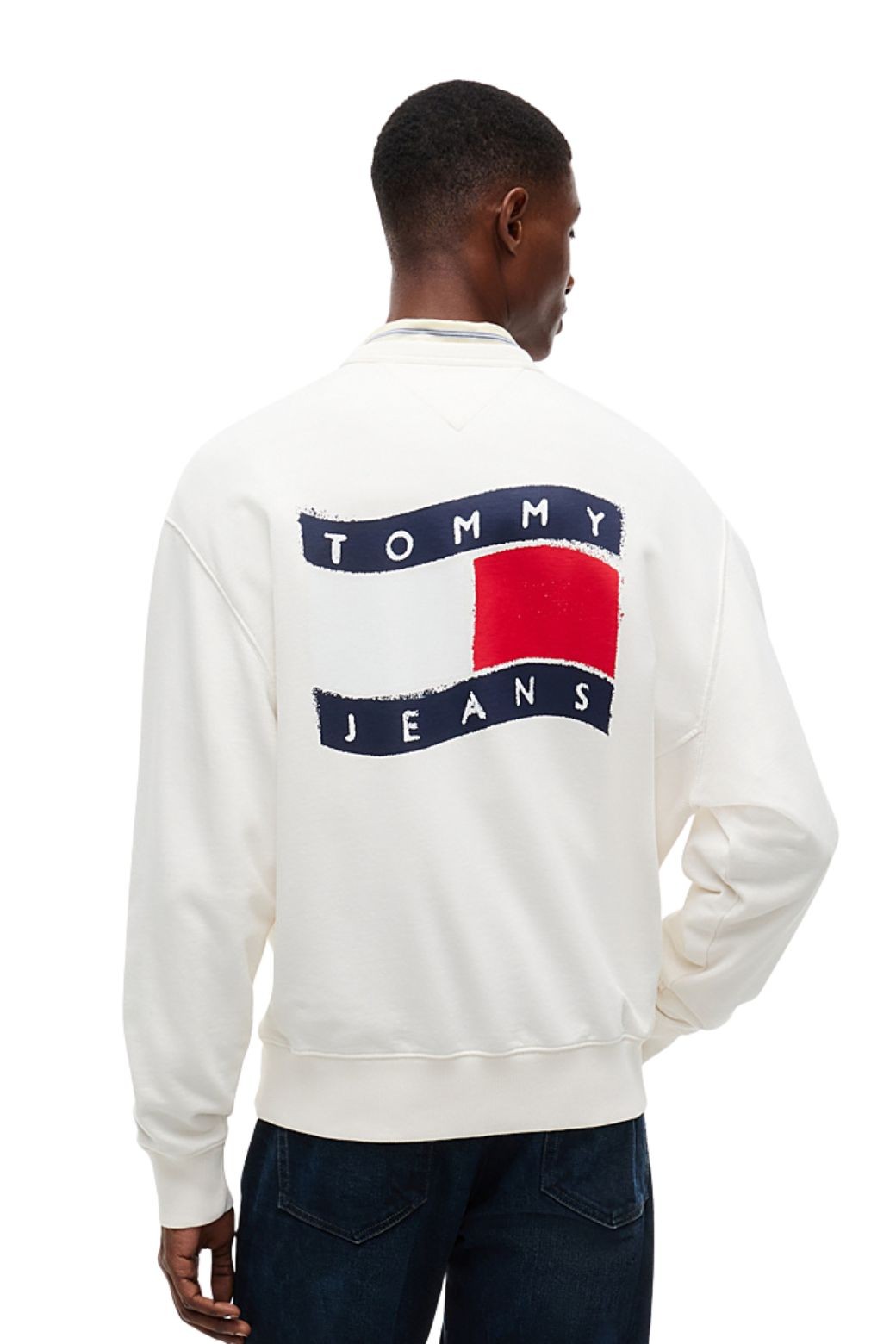 Sudadera Tommy Jeans Wavy Flag Blanca