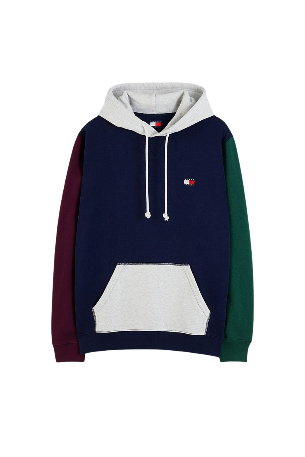 Sudadera Tommy Jeans Colorblock Azul marino, Gris y Verde