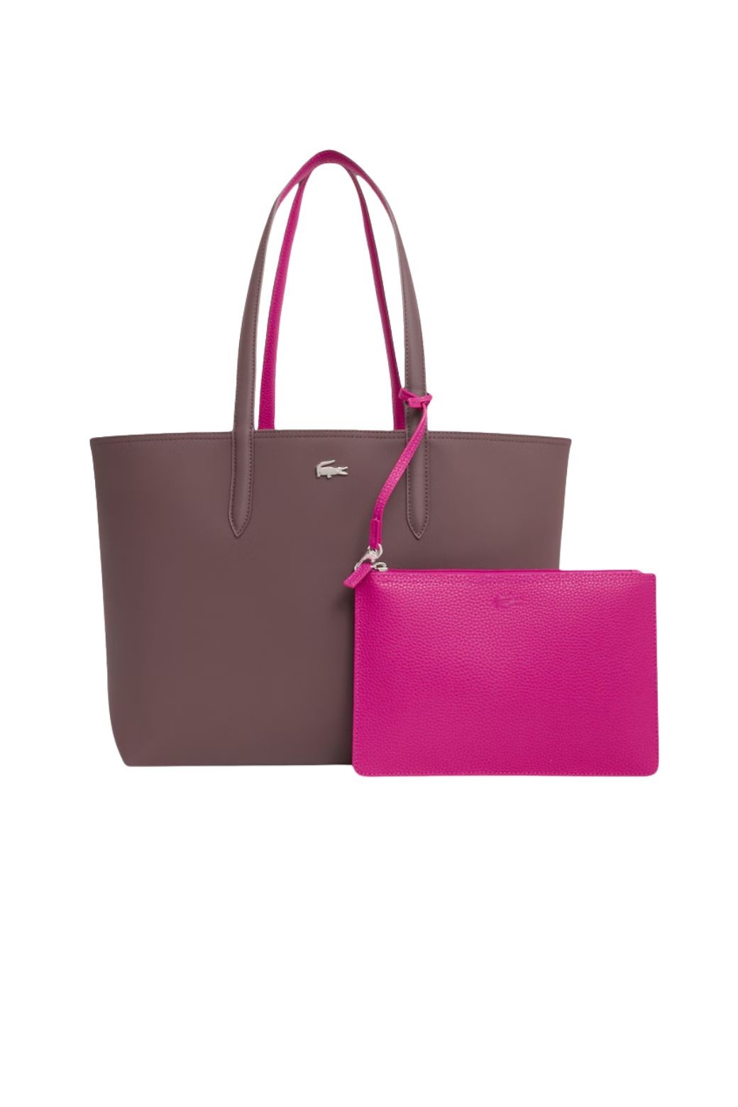 Bolso Lacoste Tote Reversible Burdeos