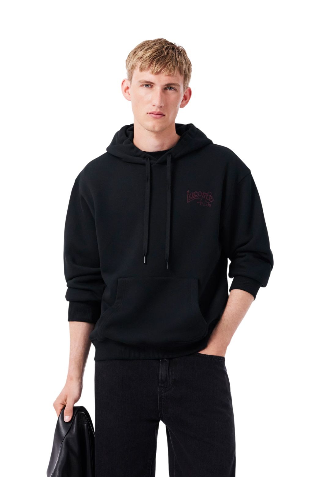 Sudadera Lacoste Capucha Back Logo Negra