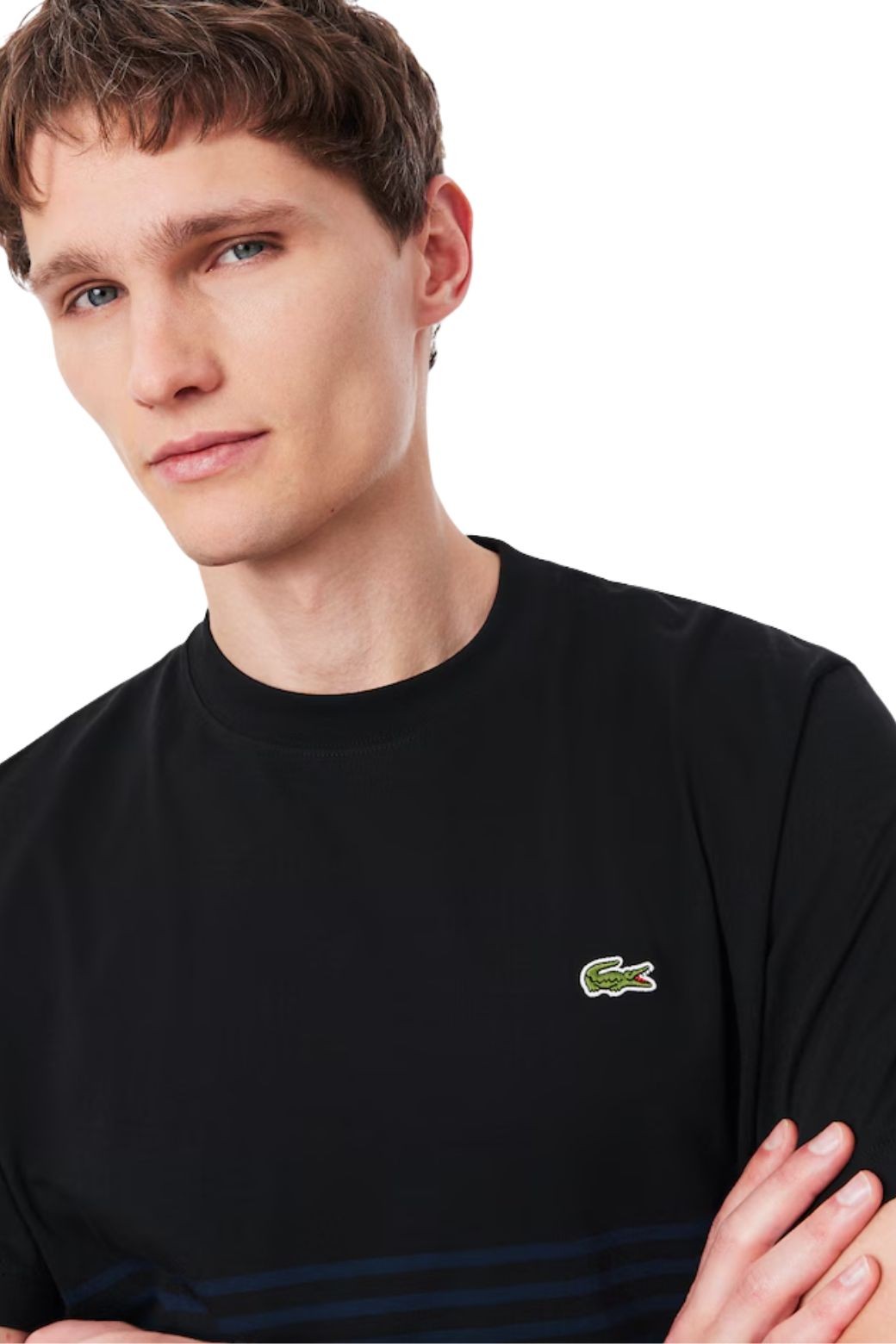 Camiseta Lacoste Colorblock Negra y Azul marino
