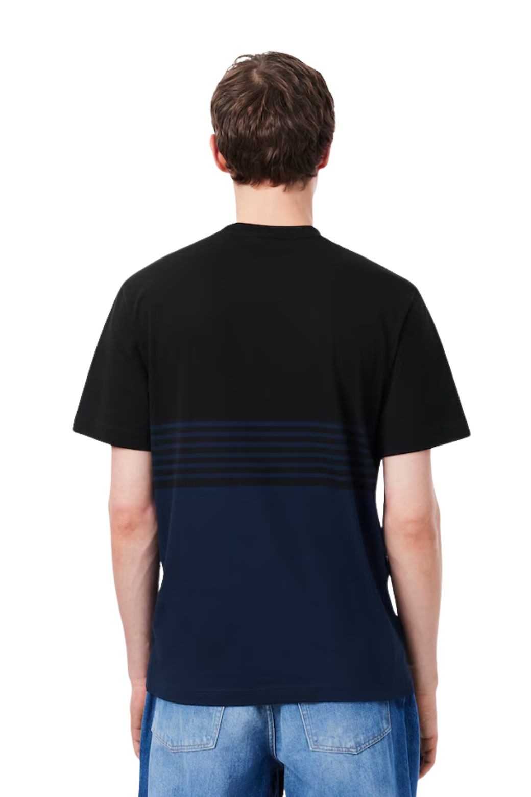 Camiseta Lacoste Colorblock Negra y Azul marino