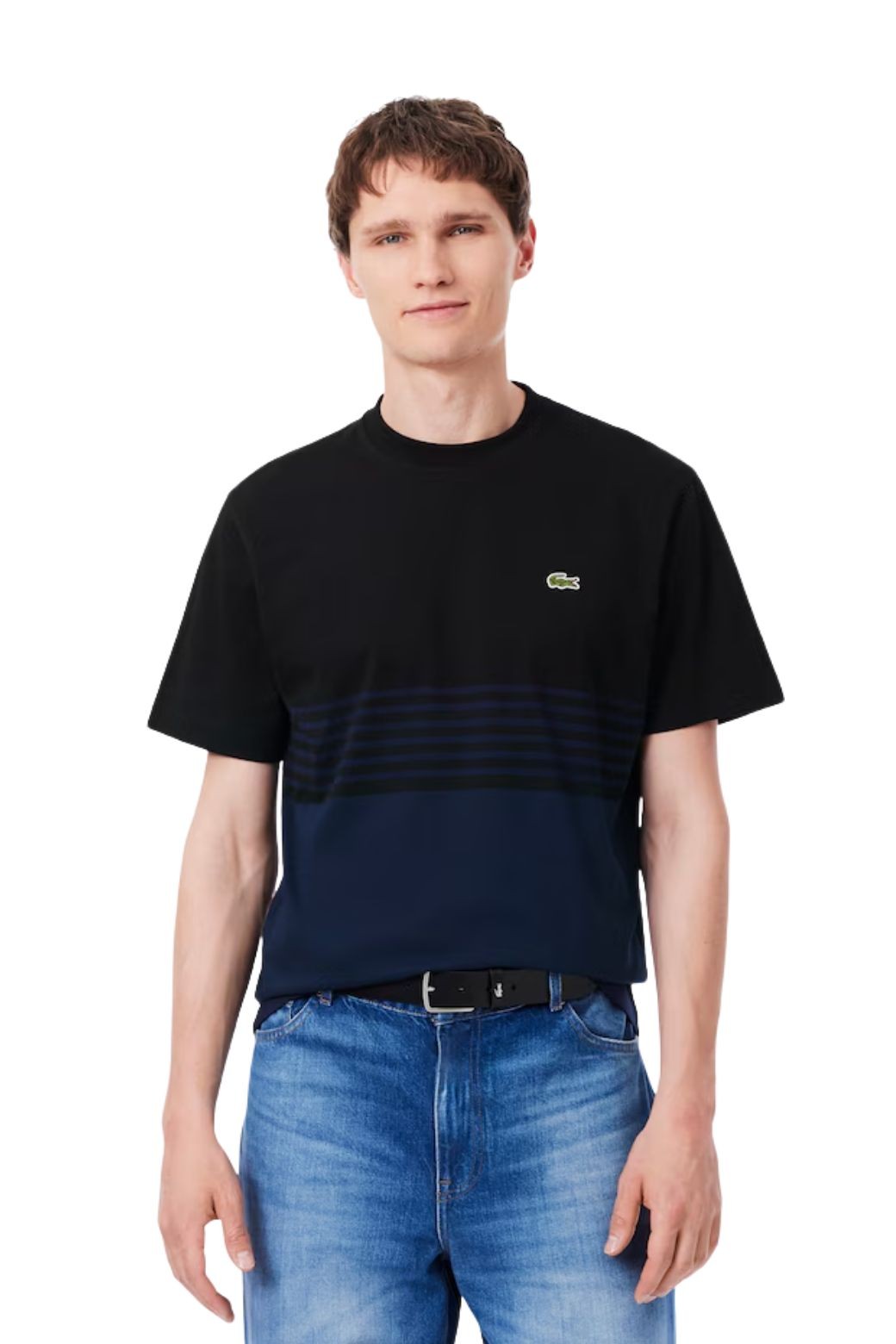 Camiseta Lacoste Colorblock Negra y Azul marino