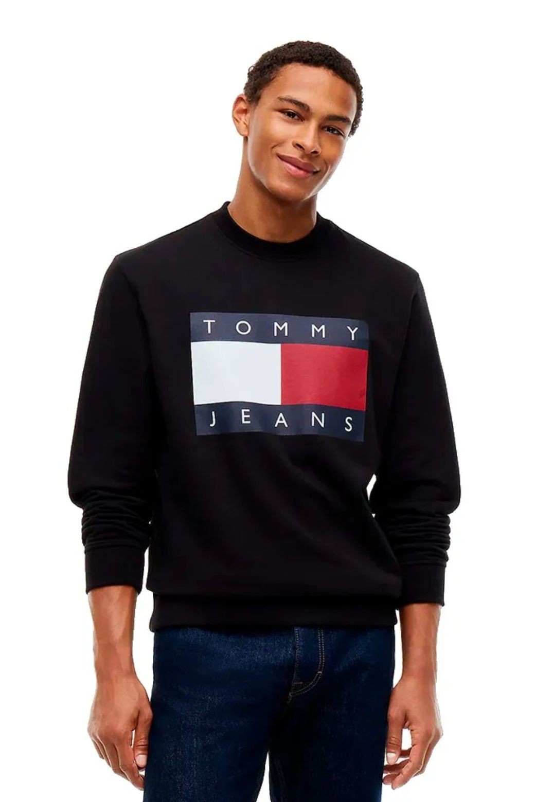 Sudadera Tommy Jeans Big Flag Negra
