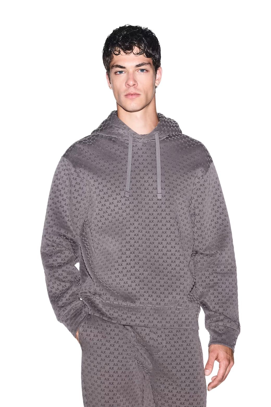 Sudadera Armani Exchange Multilogo Morado