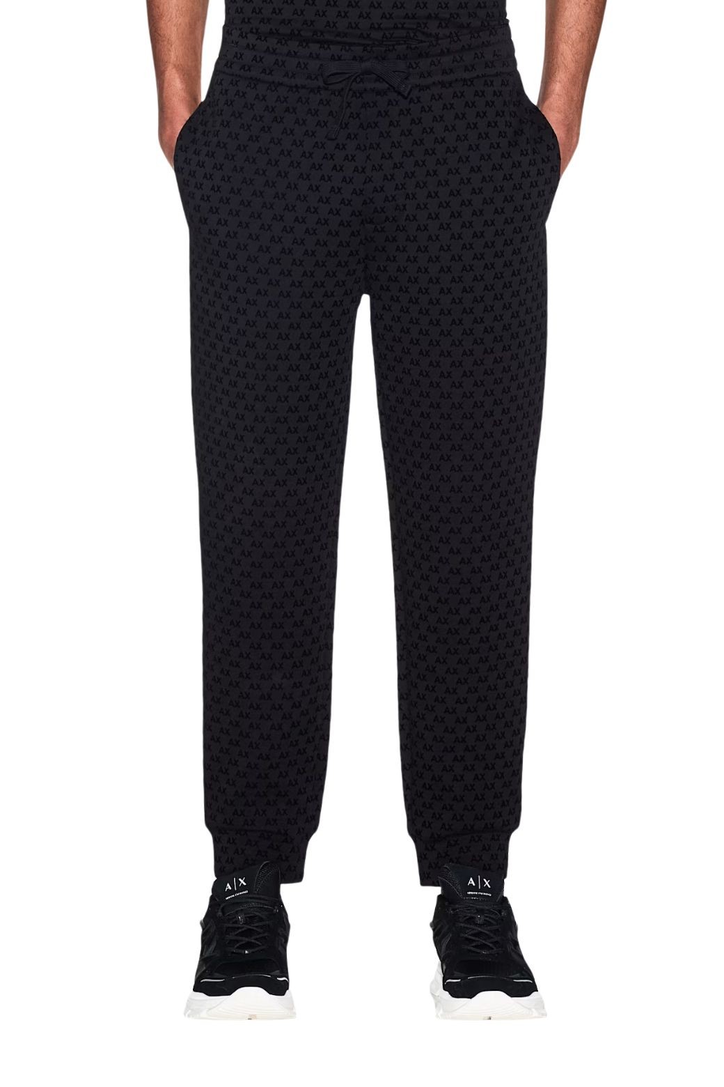 Pantalon Armani Exchange Multilogo Negro