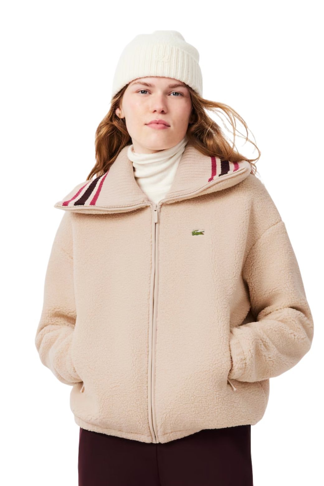 Abrigo Lacoste Borreguillo Beige