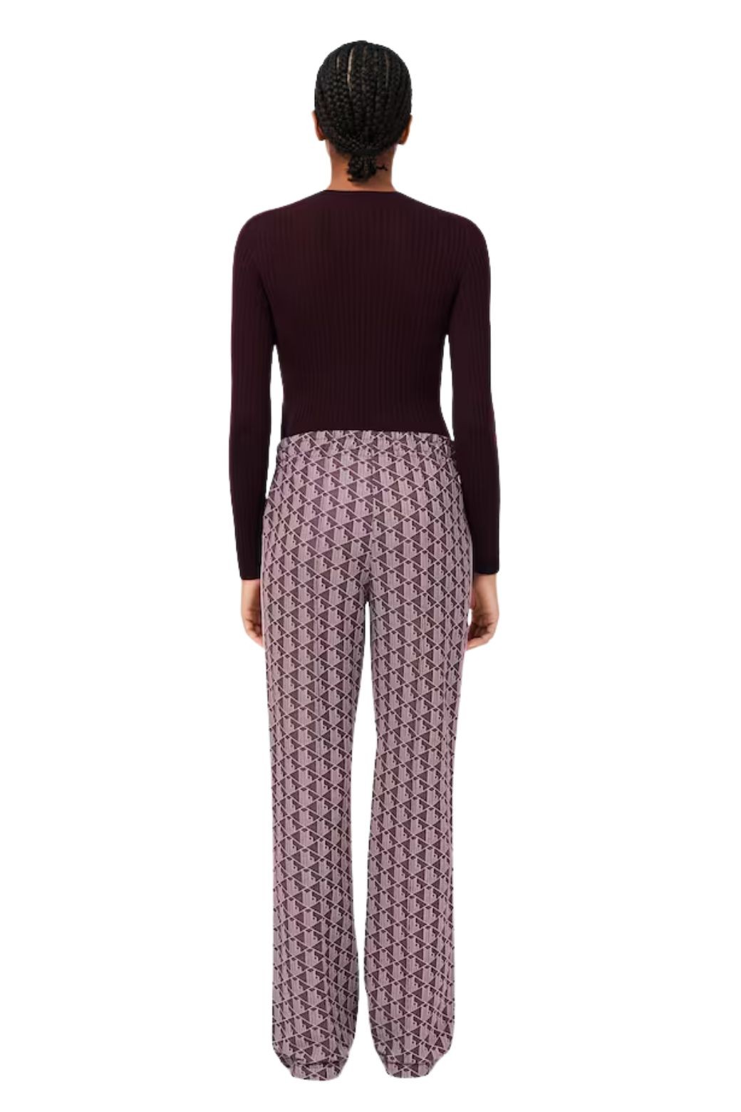 Pantalon Lacoste Monograma Burdeos