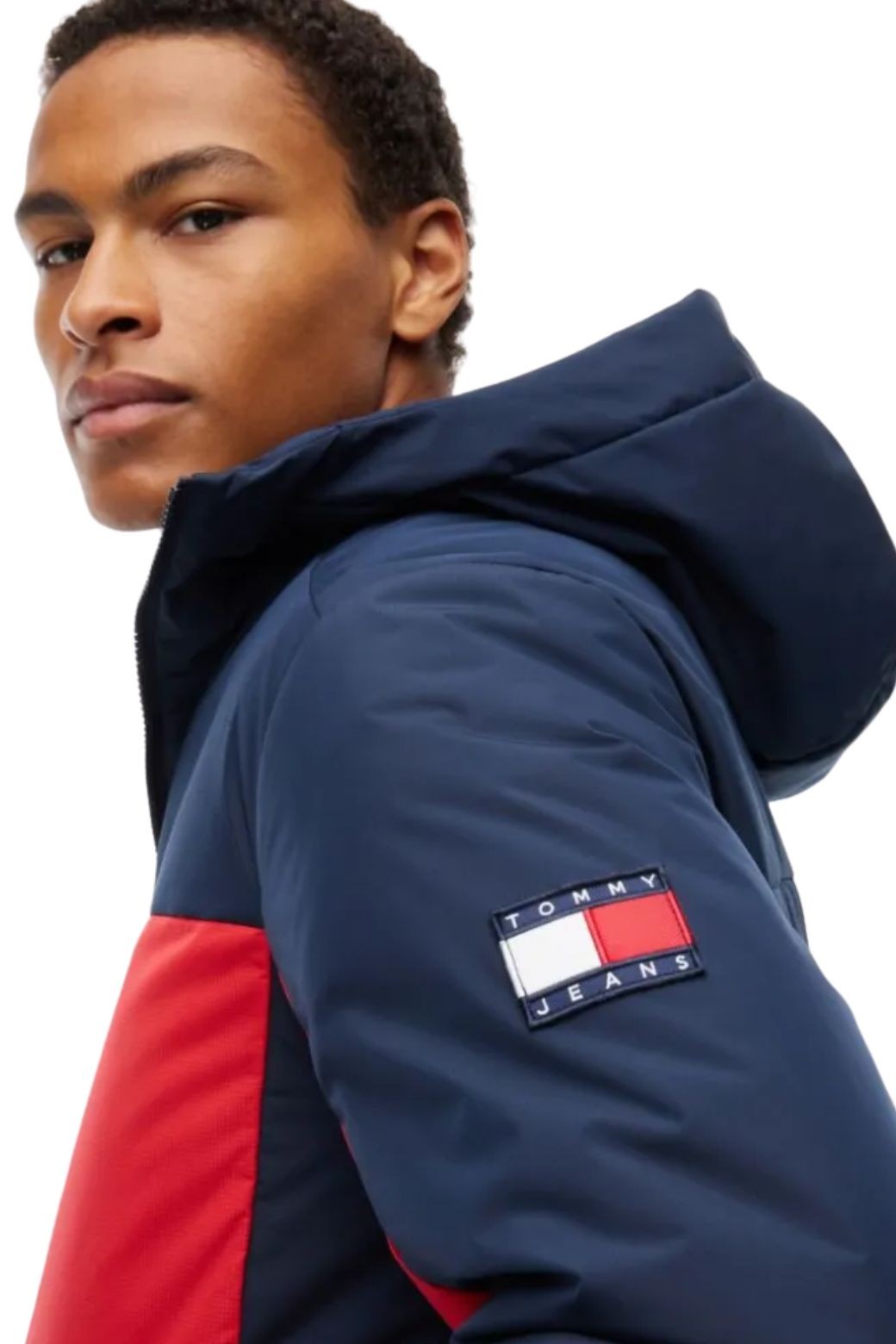 Chaqueta Tommy Jeans Padded Azul marino, Blanca y Roja