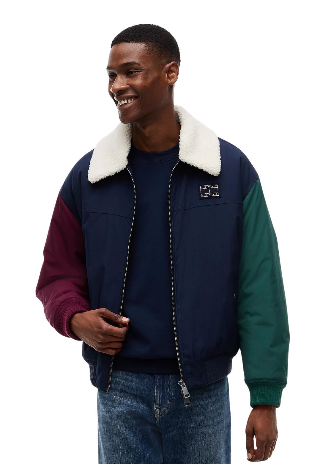 Chaqueta Tommy Jeans Aviator Azul Marino y Verde