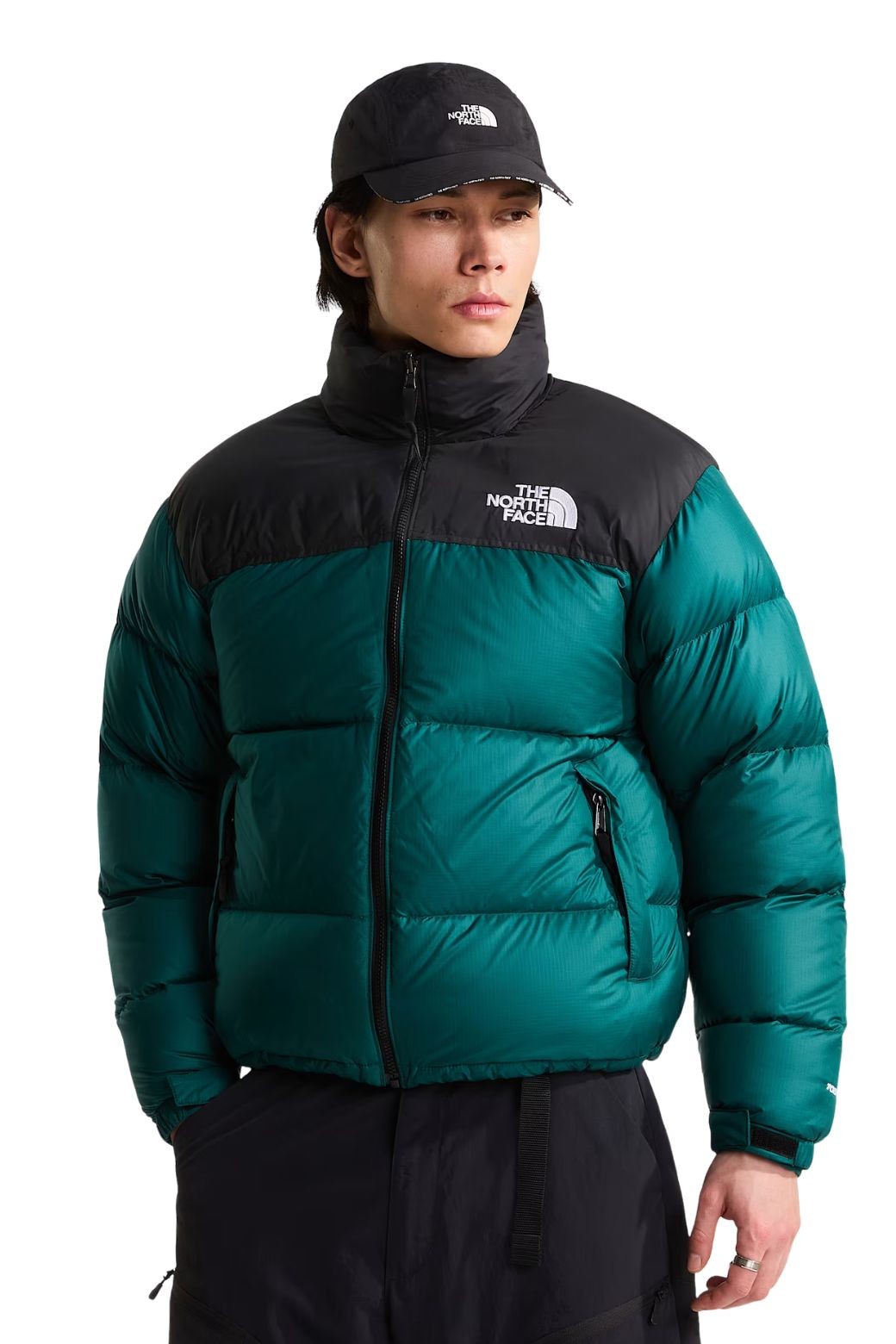 Abrigo The North Face Retro Nuptse Verde y Negro