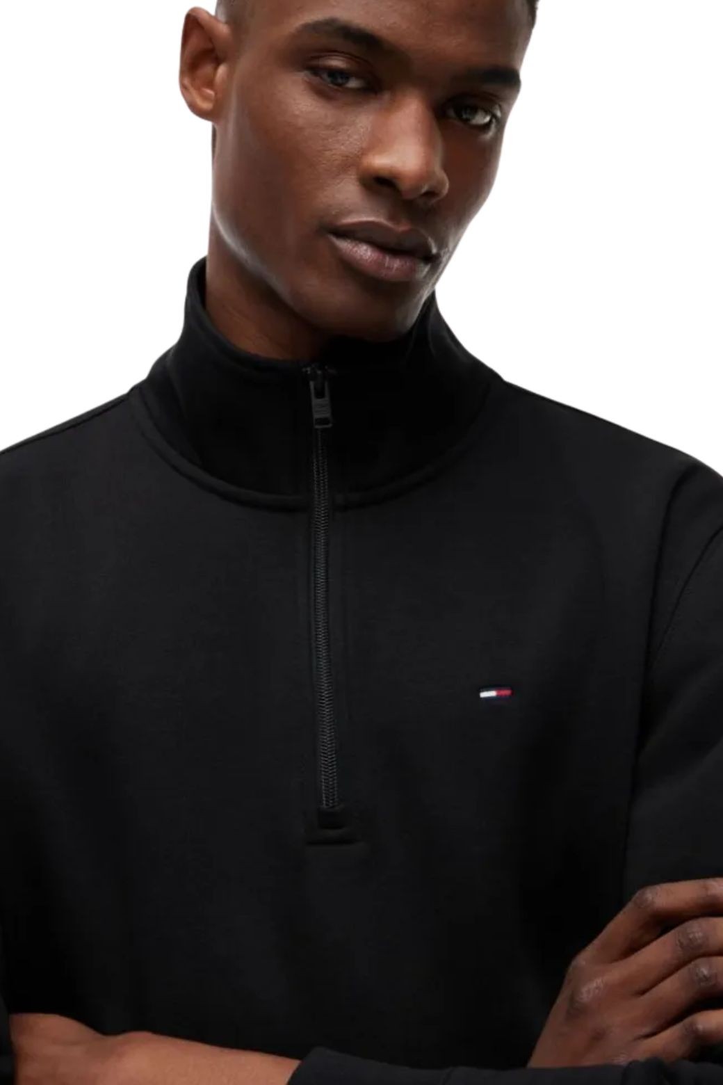 Chaqueta Tommy Jeans Half-Zip Negra
