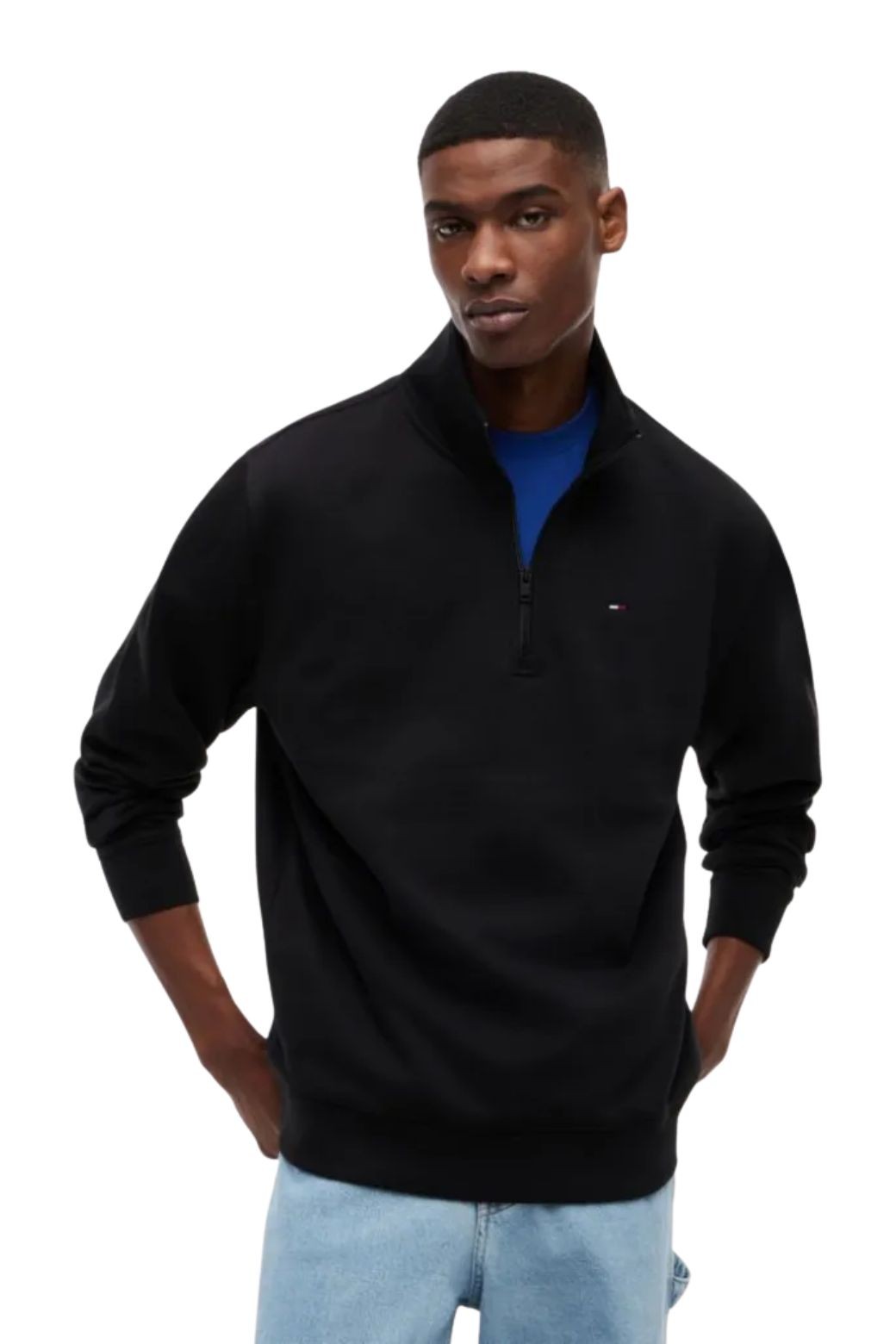 Chaqueta Tommy Jeans Half-Zip Negra