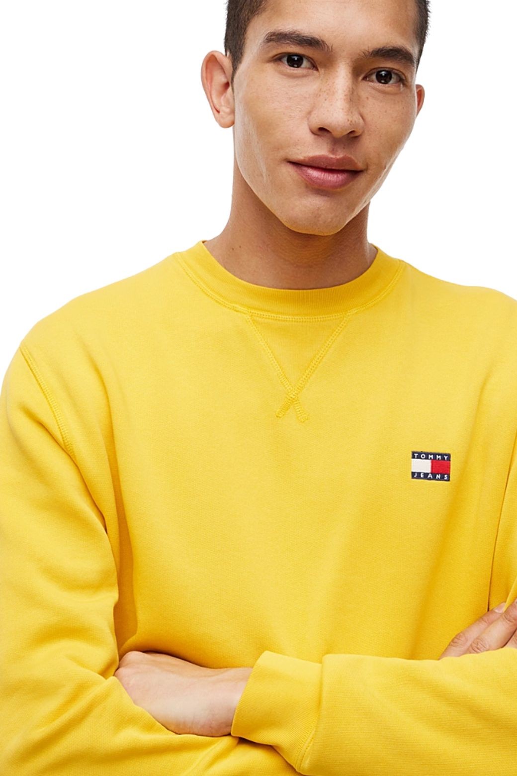Sudadera Tommy Jeans Badge Crew Amarilla