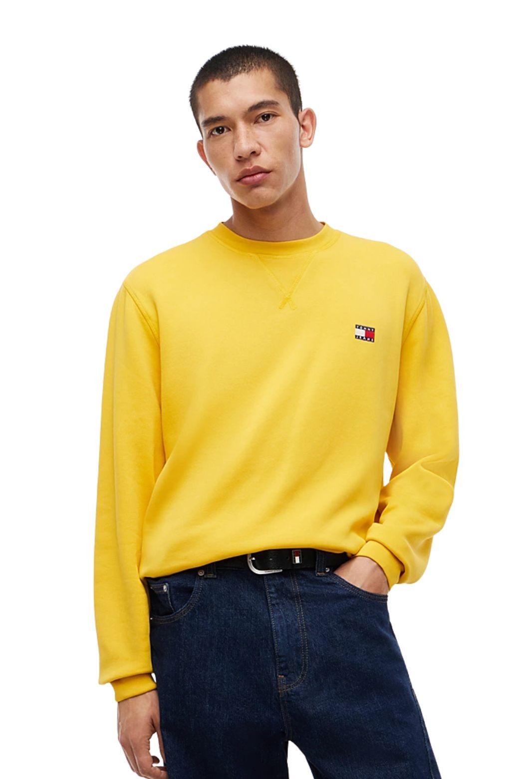 Sudadera Tommy Jeans Badge Crew Amarilla