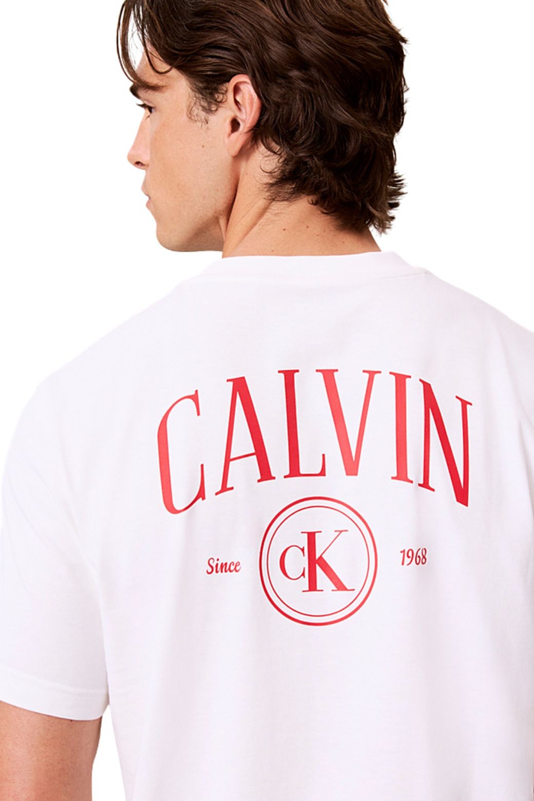 Camiseta Calvin Klein Back Logo Blanca y roja