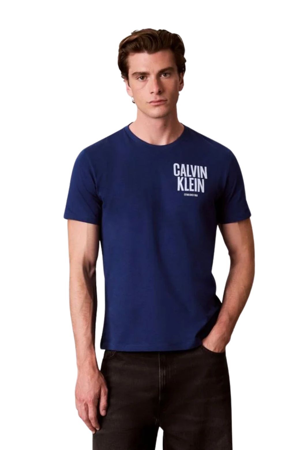 Camiseta Calvin Klein Block Font Azul