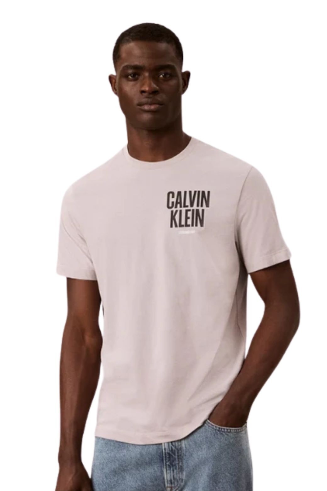 Camiseta Calvin Klein Block Font Beige