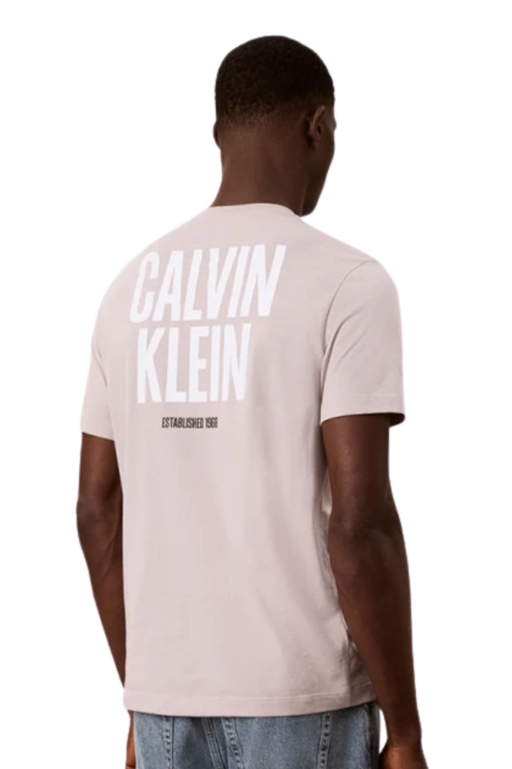 Camiseta Calvin Klein Block Font Beige