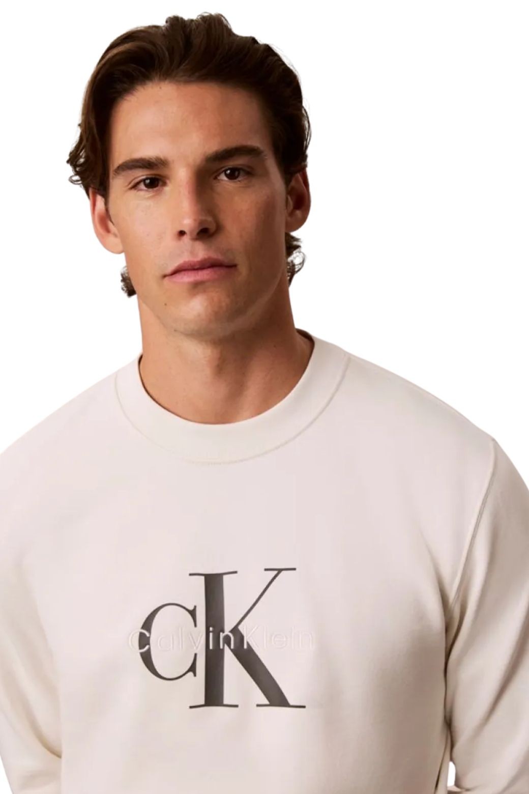 Sudadera Calvin Klein Monograma Beige