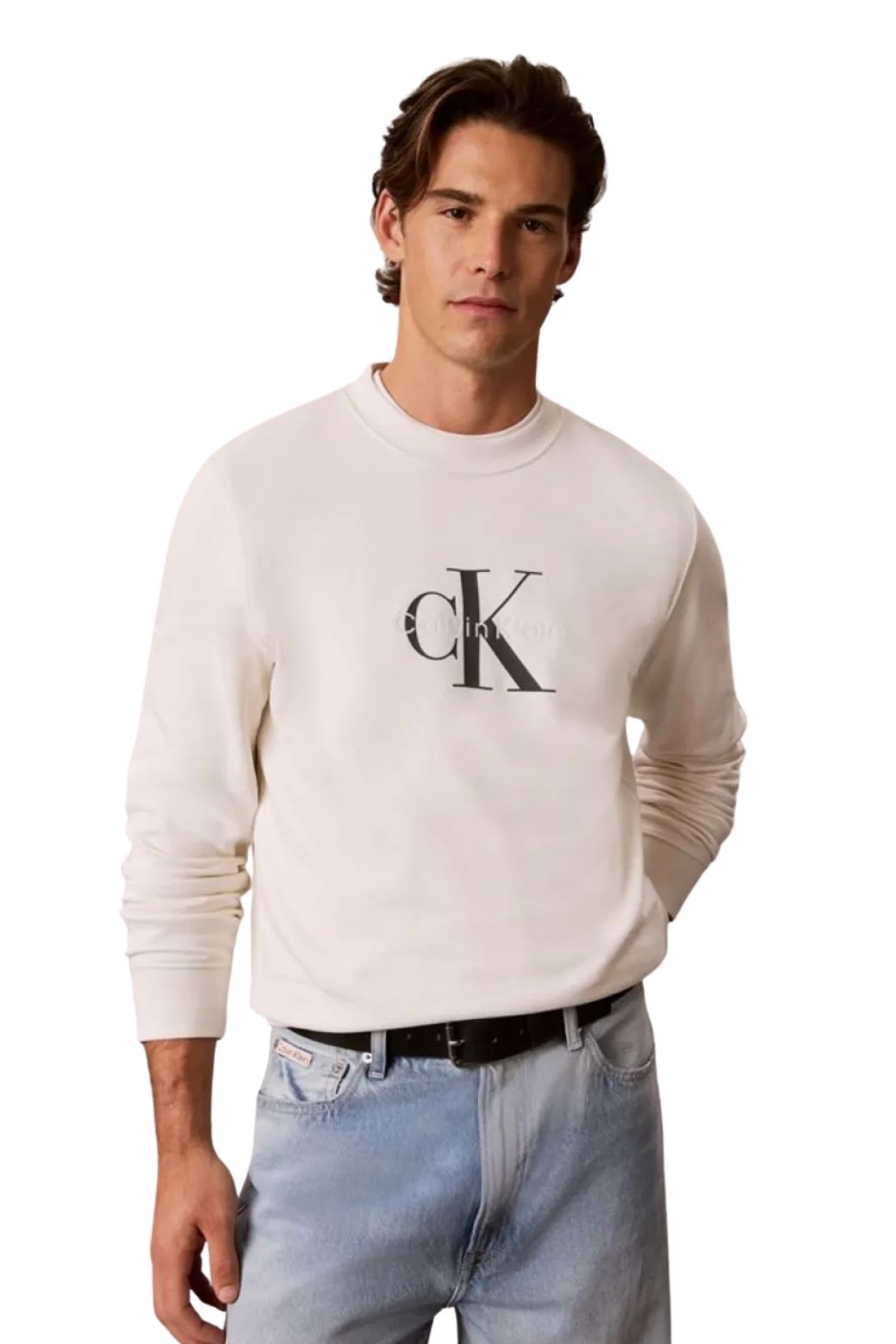 Sudadera Calvin Klein Monograma Beige