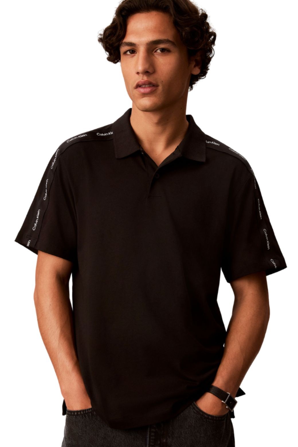 Polo Calvin Klein Franjas Negro