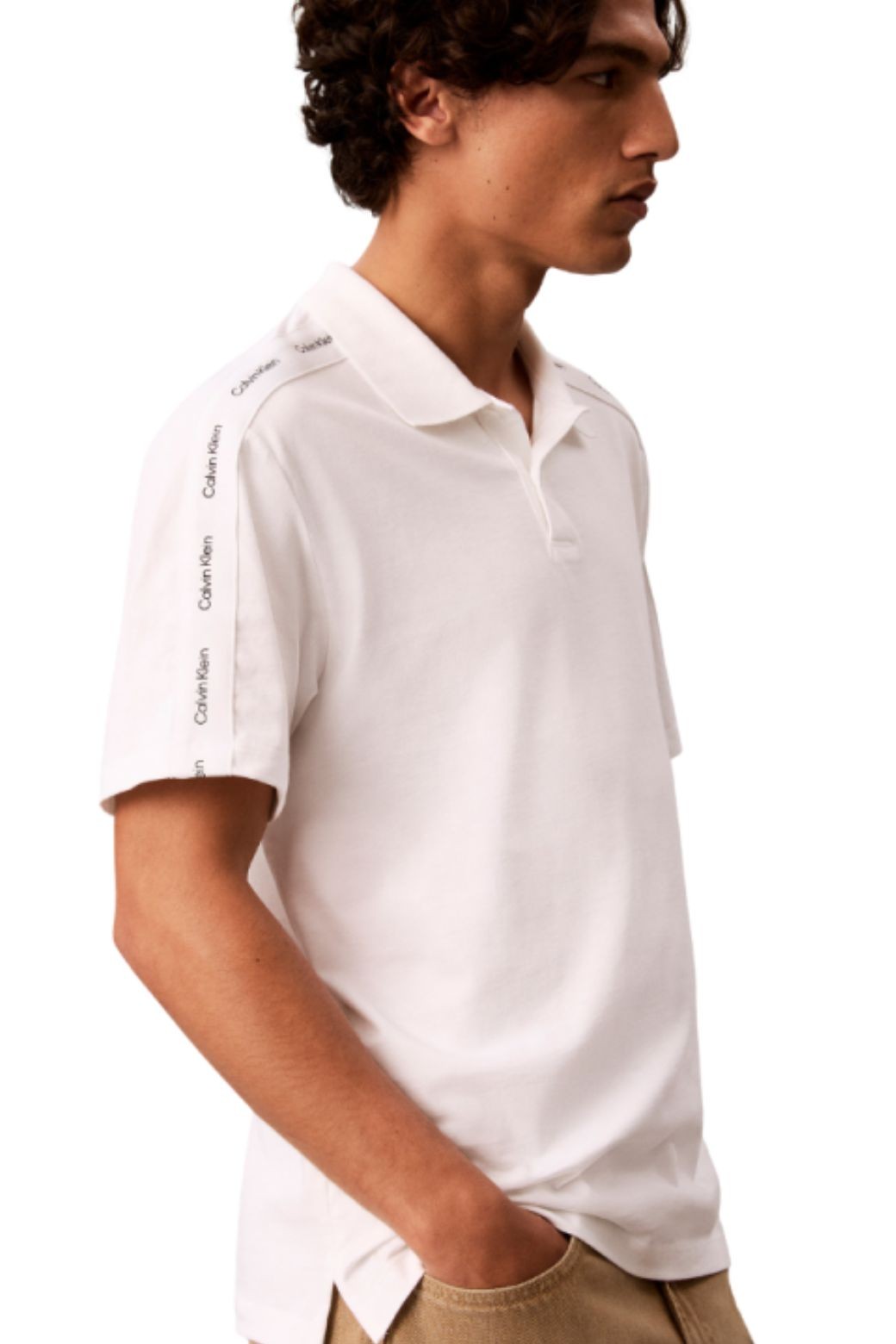 Polo Calvin Klein Franjas Blanco