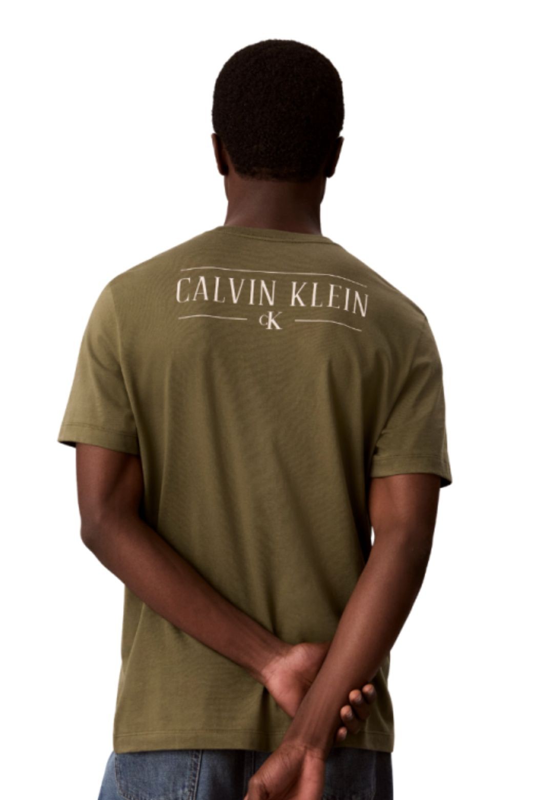 Camiseta Calvin Klein Block Front Kaki