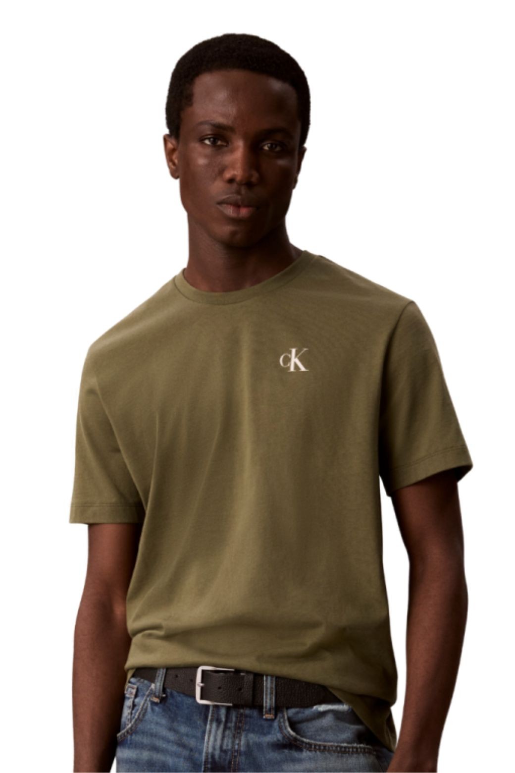 Camiseta Calvin Klein Block Front Kaki