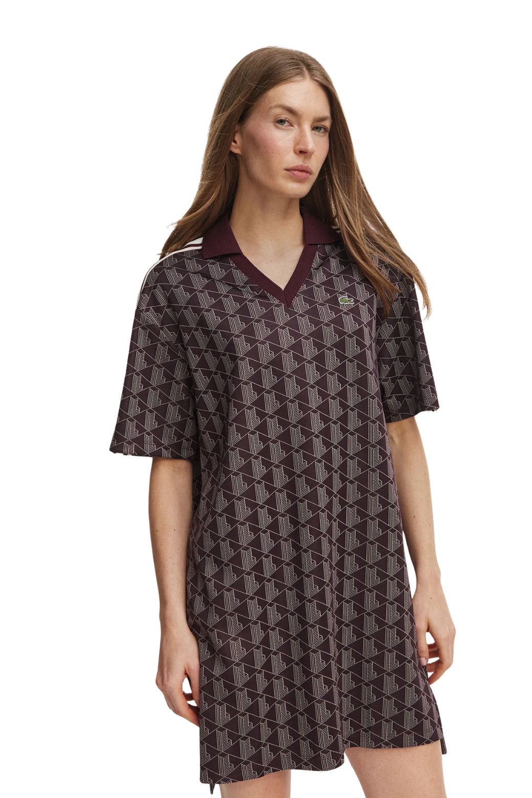 Vestido Lacoste Jacquard Burdeos