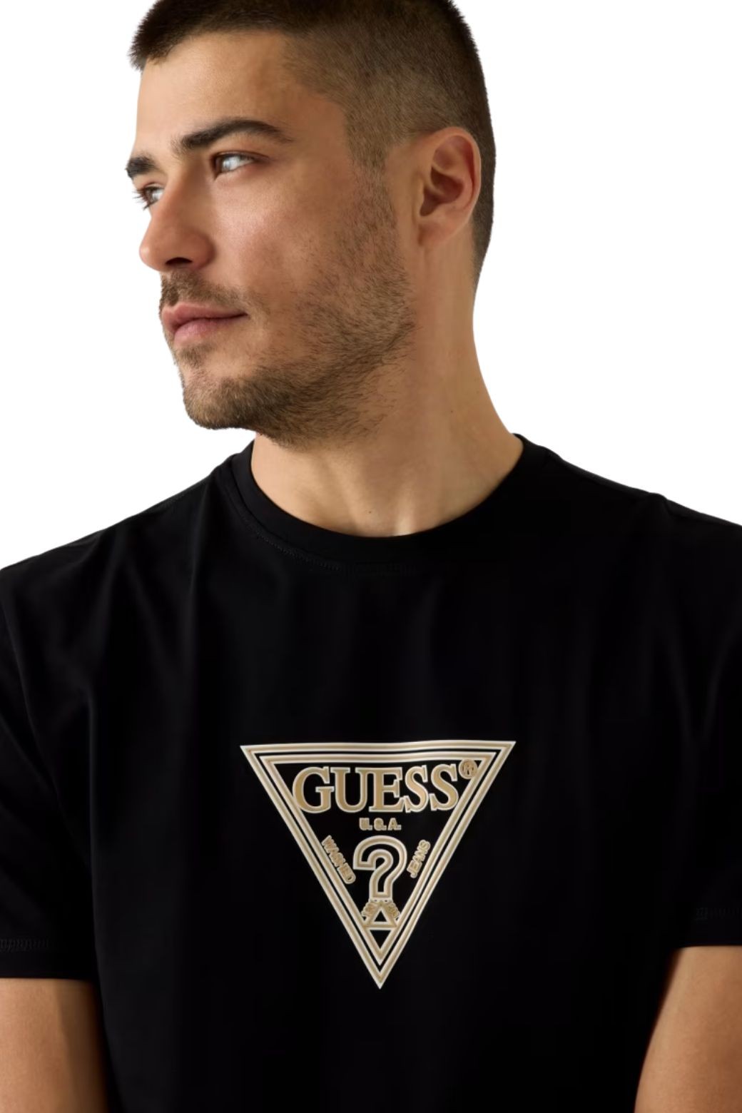 Camiseta Guess Triangle Logo Negra