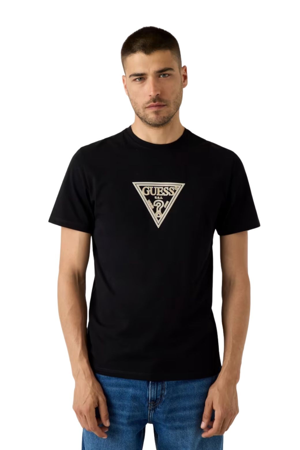 Camiseta Guess Triangle Logo Negra