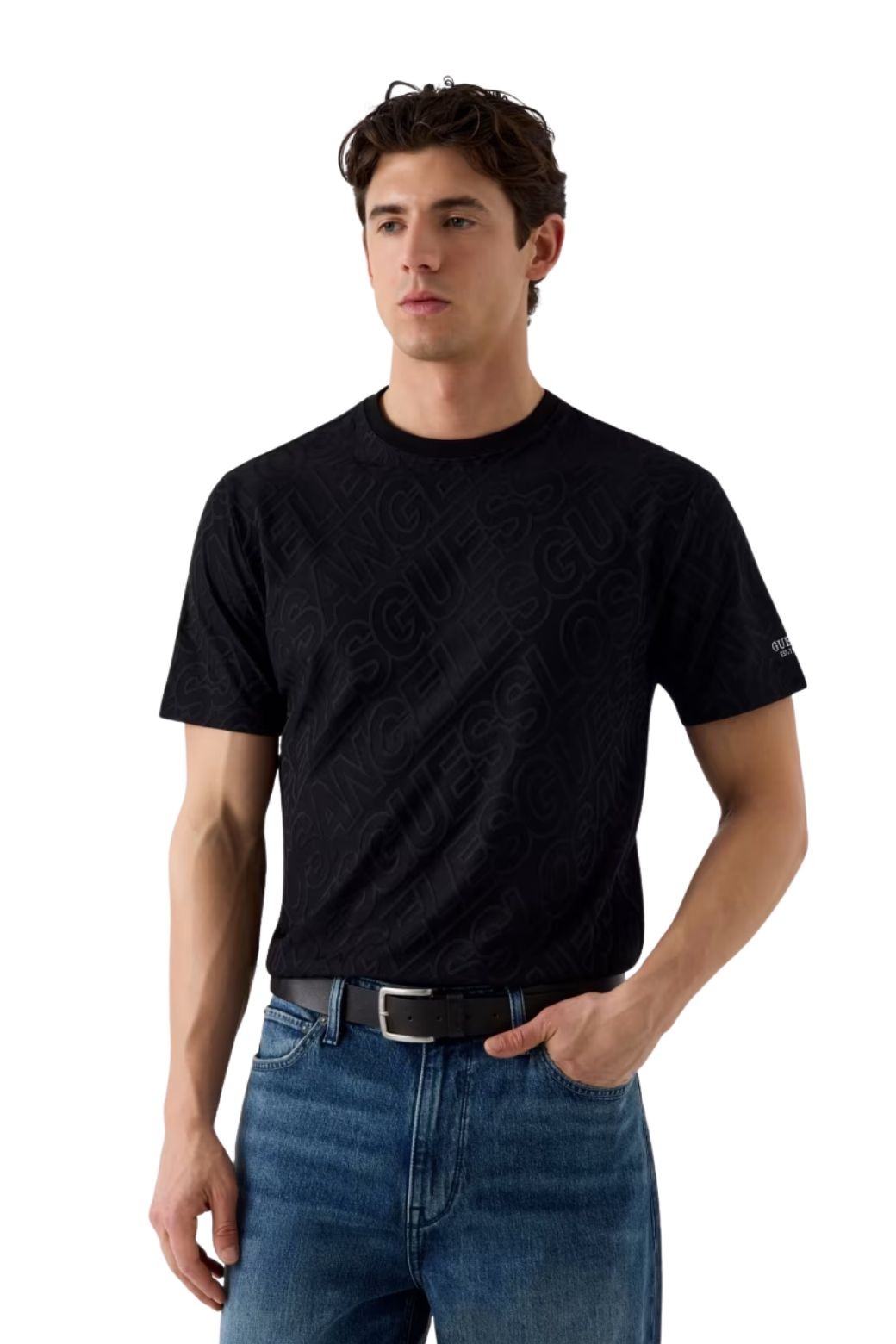 Camiseta Guess Multilogo Negra