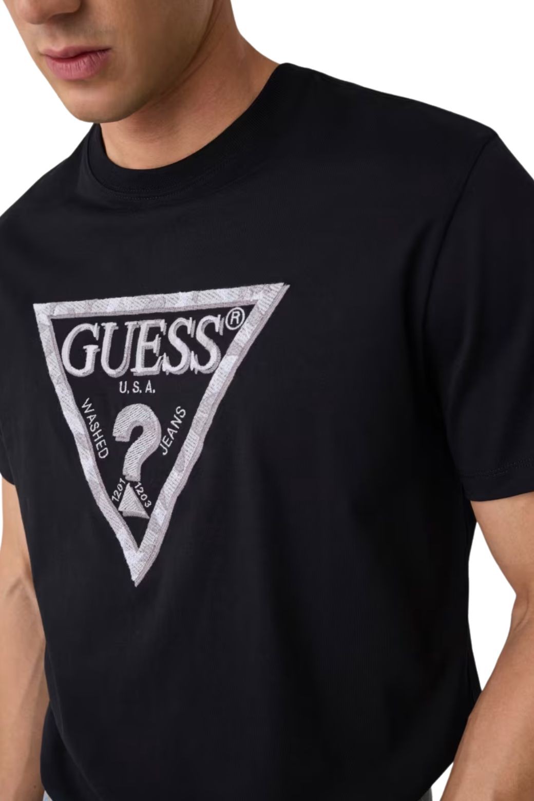 Camiseta Guess Triangle Leave Negra