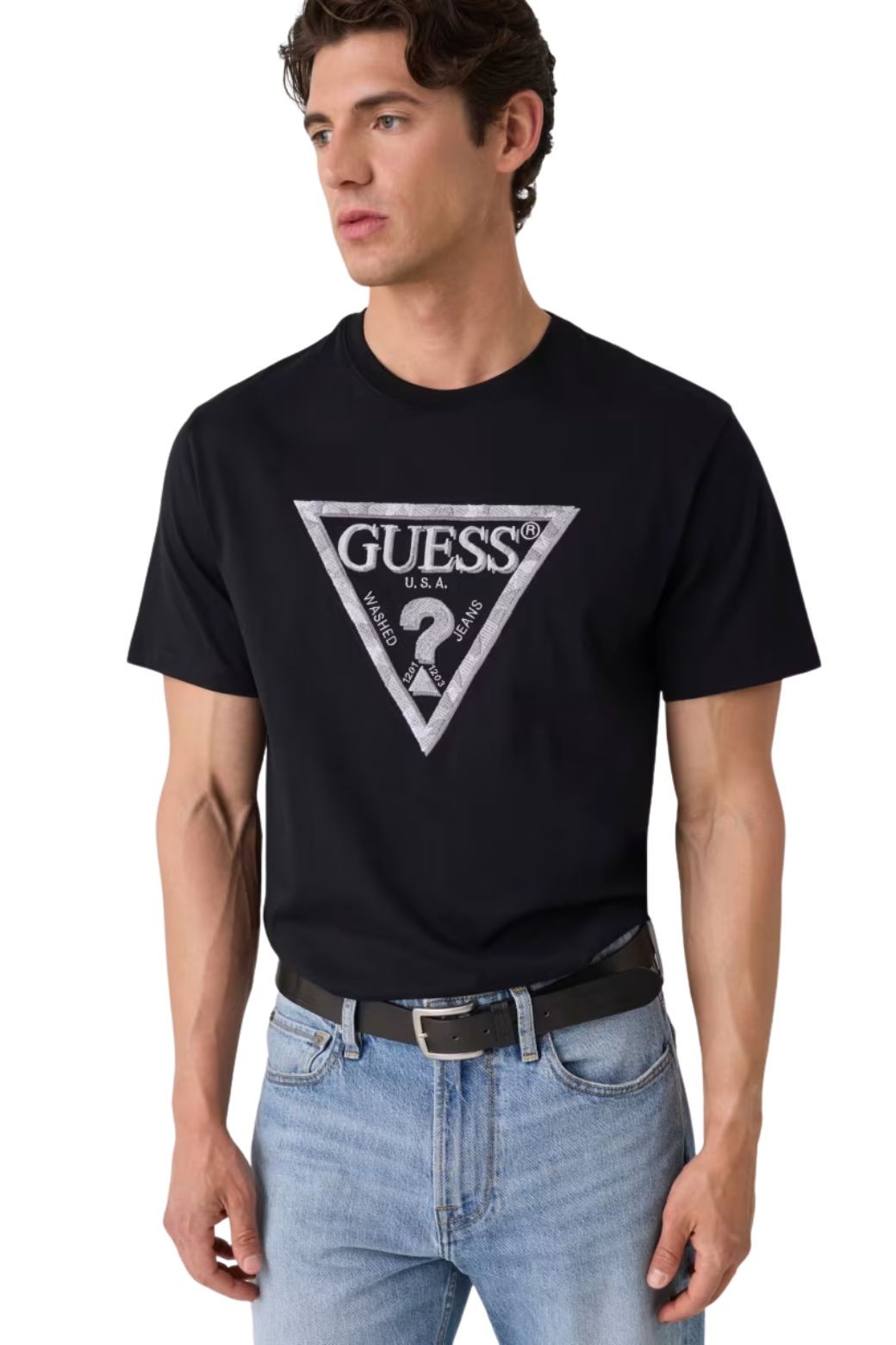 Camiseta Guess Triangle Leave Negra