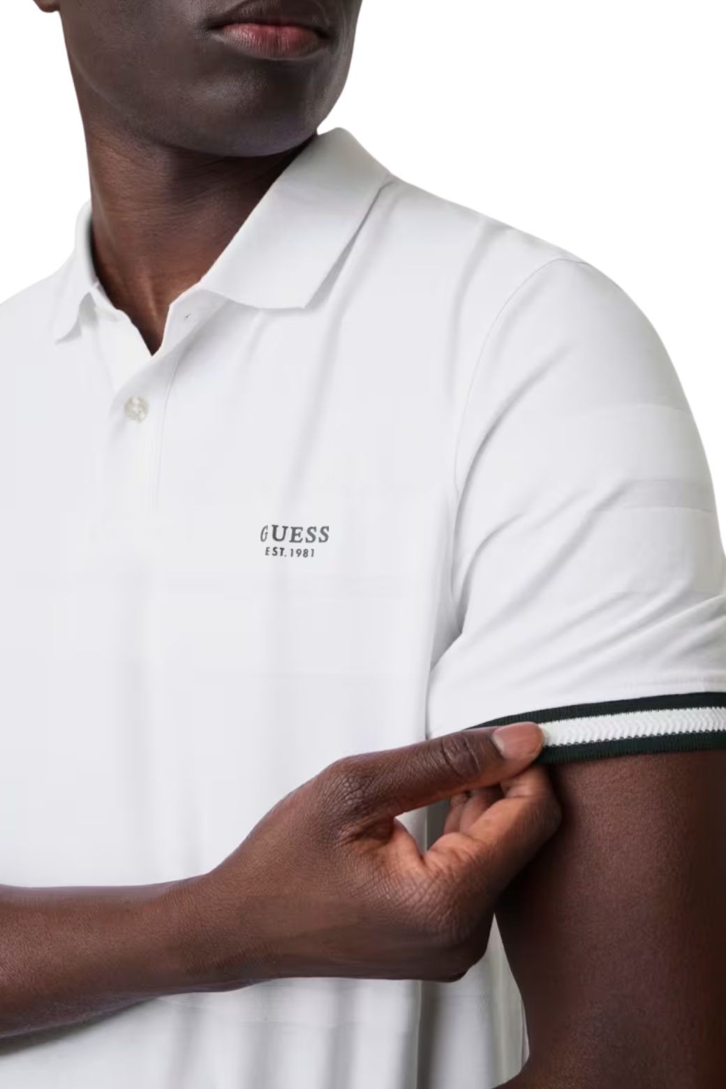 Polo Guess Jacquard Blanco