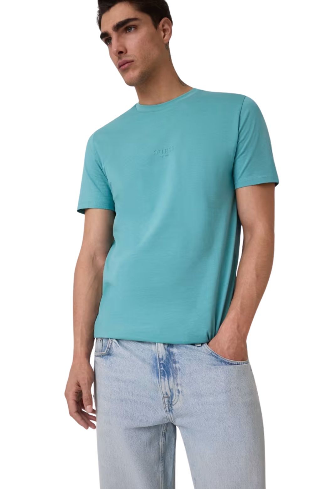 Camiseta Guess Aidy Turquesa
