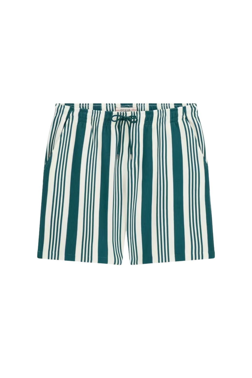 Pantalon Corto Guess Rayas Verde y Blanco