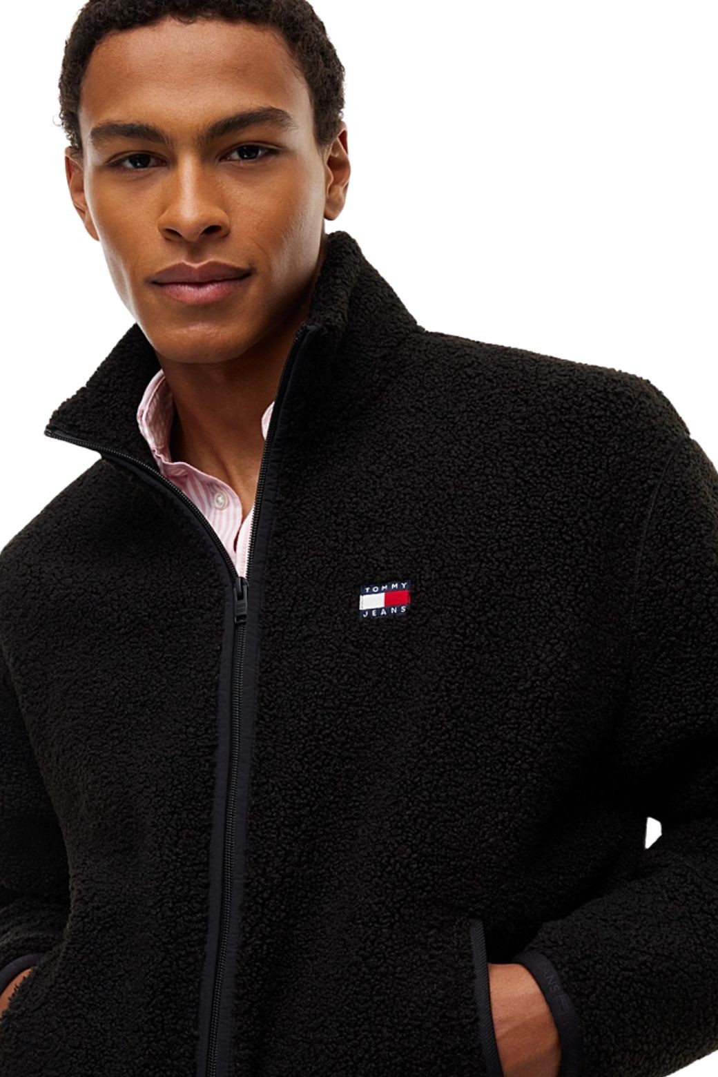 Abrigo Tommy Jeans Badge Zip Negro