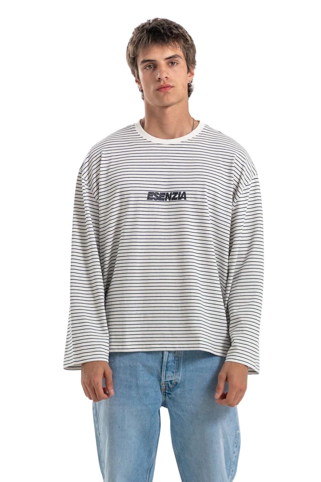 Camiseta Manga larga Esenzia Basic Stripes Blanca
